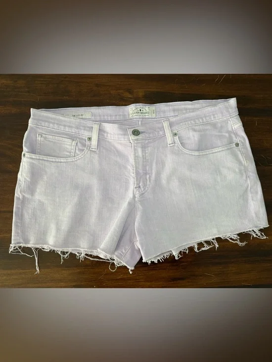 Lucky Brand The Cut Off Denim Shorts -Sz 14 -Lavender Purple - Picture 12 of 14
